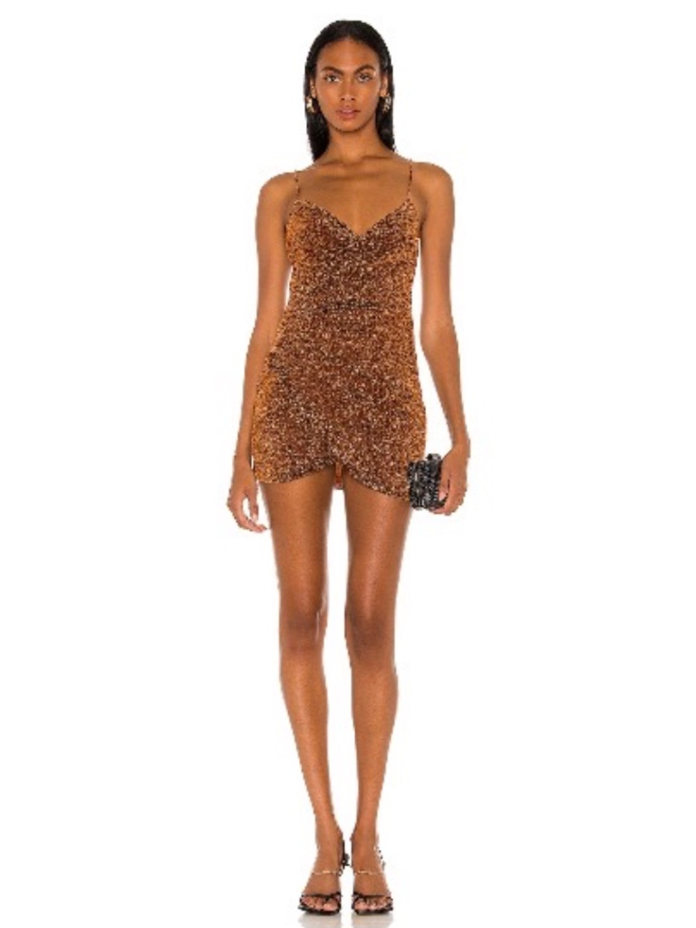 Superdown Mini Dress in Rust Metallic